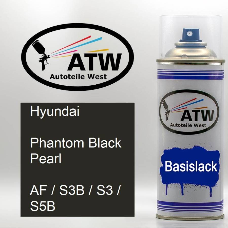 Hyundai, Phantom Black Pearl, AF / S3B / S3 / S5B: 400ml Sprühdose, von ATW Autoteile West.